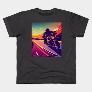 Riding into the night Kids T-Shirt